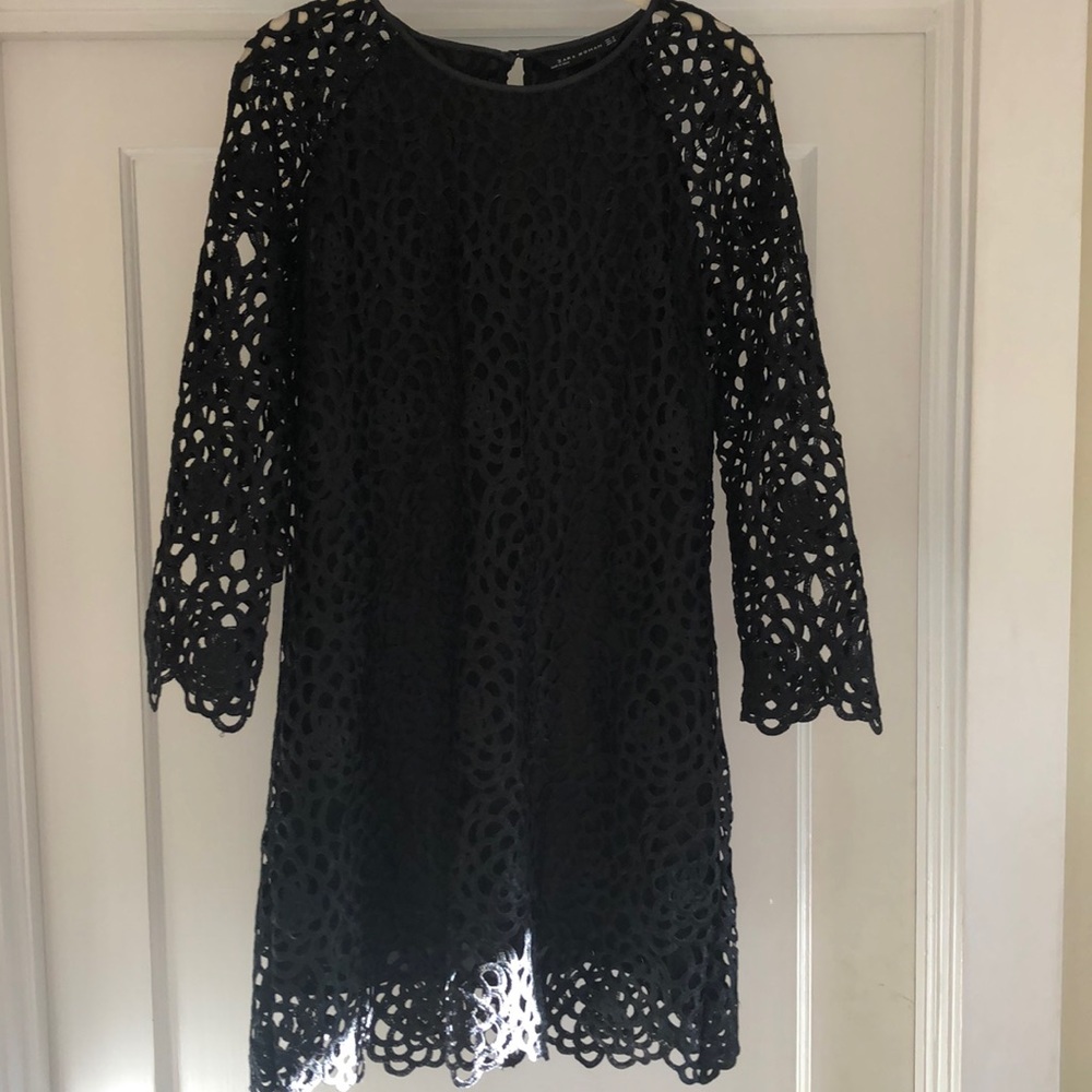 Zara black lace cocktail dress